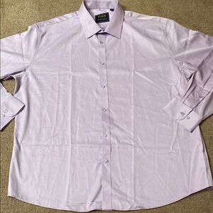 Flex Classic Purple Size 2XL Dress Shirt with Subtle Pattern